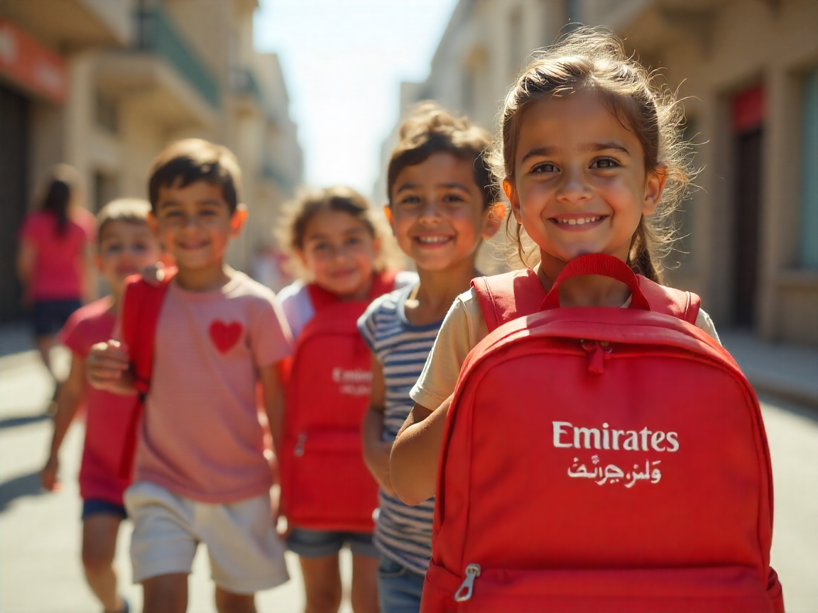 طيران الإمارات تطلق مبادرة "Aircrafted KIDS" وتتبرع بحقائب ظهر لشباب مصري.