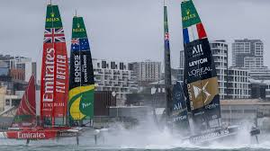 Whakaaturanga mō ngā Foil Pango i muri i te tukinga F50 i te ITM NZ SailGP i Tāmaki Makaurau