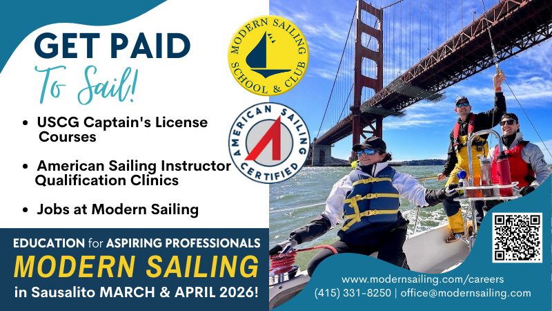 Nā ʻOihana, Nā Palapala Hoʻolimalima a me nā Palapala Hōʻoia me Modern Sailing School & Club ma ke Kai Kūʻono ʻo Kapalakiko