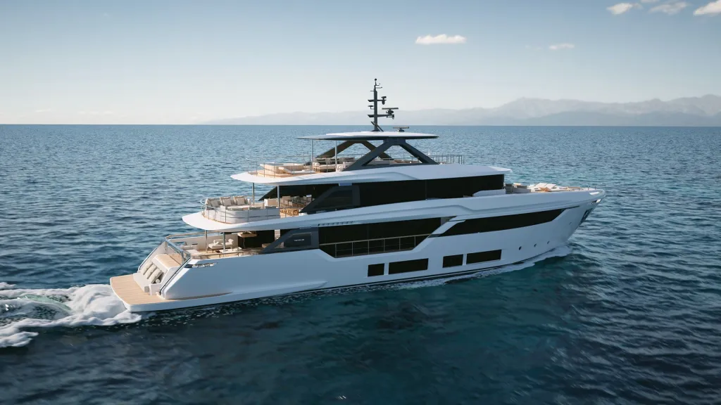 Navetta 35: 34,5-metrová výtlačná jachta Custom Line začína výstavbu v Ancone