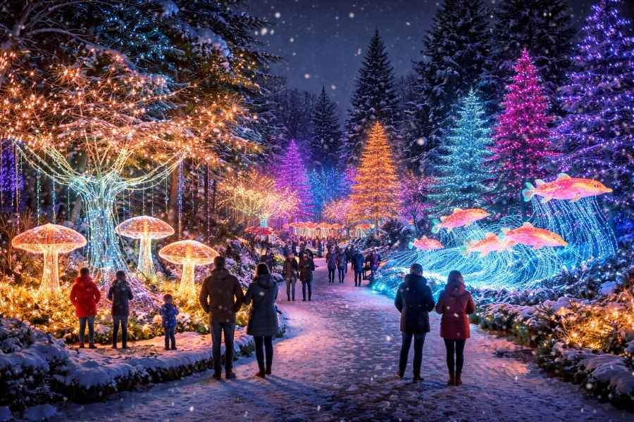 Vancouver tɔn VanDusen Botanical Garden gbɔŋ do Festival of Lights tɔn ɖeɖefɔn ɖagbe ɖeŋu. Vancouver tɔn VanDusen Botanical Garden gbɔŋ do Festival of Lights tɔn ɖeɖefɔn ɖagbe ɖeŋu.